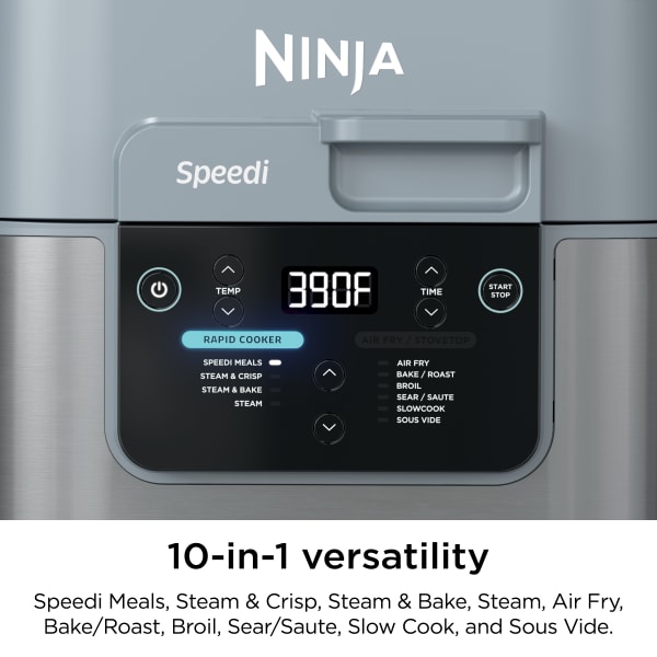 Ninja Speedi™ Rapid Cooker & Air Fryer, SF300C, 6-Qt. Capacity, 10-in-1 Functionality, Meal Maker, Sea Salt Gray Air Fryers - Ninja Ninja Speedi™ Rapid Cooker & Air Fryer, SF300C, 6-Qt. Capacity, 10-in-1 Functionality, Meal Maker, Sea Salt Gray Air Fryers - Ninja