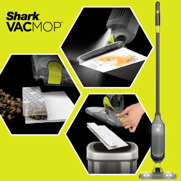 Shark VM190 VacMop Cordless Hard Floor Vacuum Mop w/Disposable VACMOP Pads