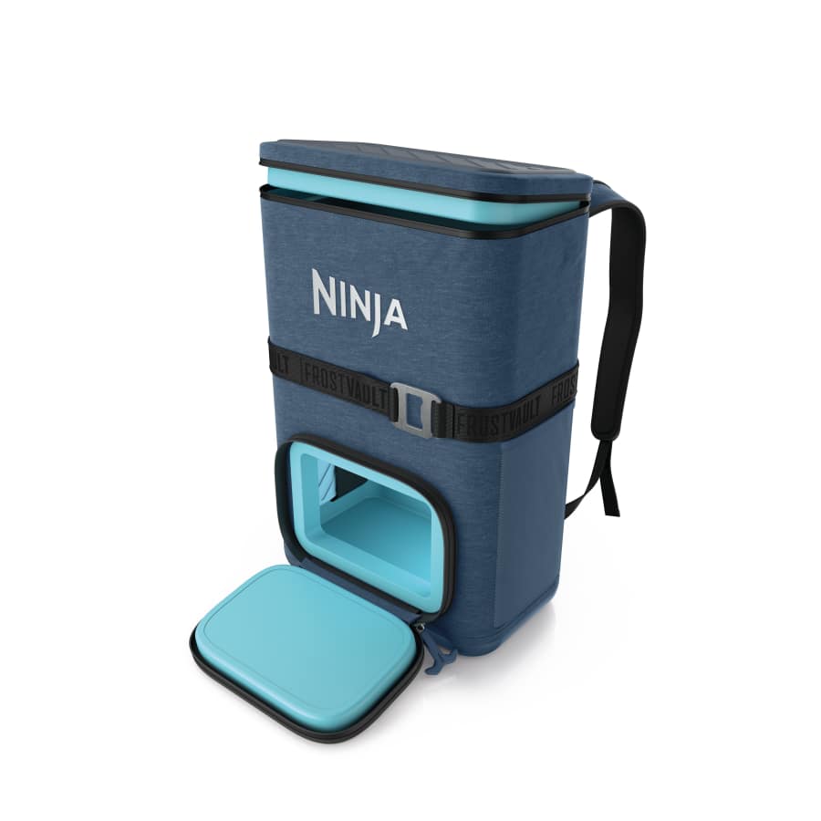 Ninja FrostVault™ Go 24-Can Backpack Soft Cooler with Cold Dry Zone (Lakeshore Blue)