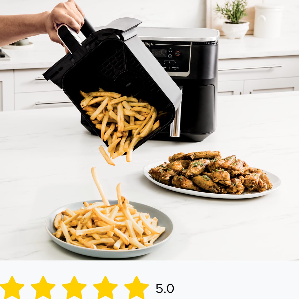 Ninja Foodi MAX Dual Zone Air Fryer, 2 Tiroirs, 9,5L, 6-en-1, Sans Huile,  Air Fry, Max Crisp, Rtir, Cuire, Paniers Antiadhsifs Lavables Au  Lave-Vaisselle, Cuivre/Noir Exclusivit  AF400EUCP : : Jeux  vidéo