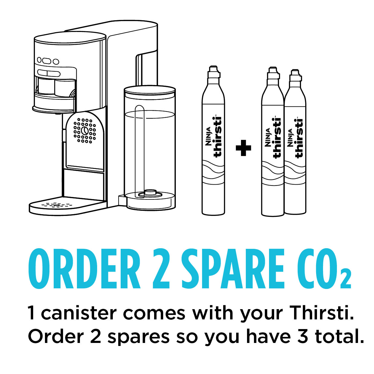 Ninja Thirsti 60-Liter Co2 Canister - Sparkling Drink Maker