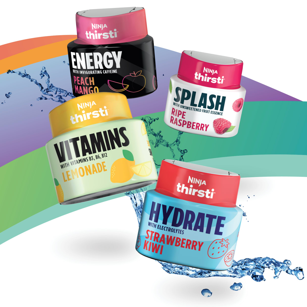 Ninja Thirsti Flavored Water Drops, SPLASH With Unsweetened Fruit Essence, Summer Strawberry, 3 Pack, Zero Calories, Zero Sugar, Zero Sweeteners, 2.23