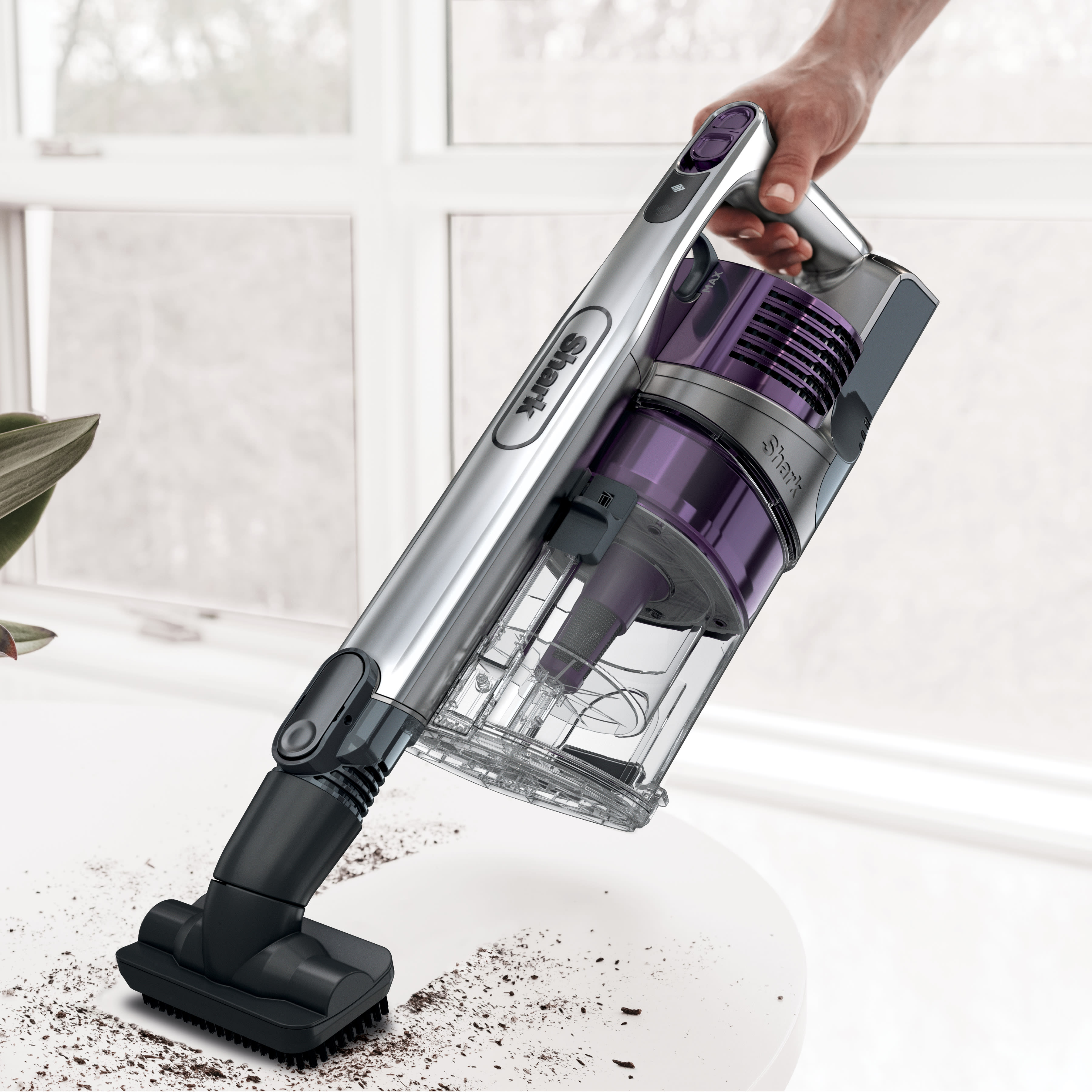 Transforms into a hand vacuum