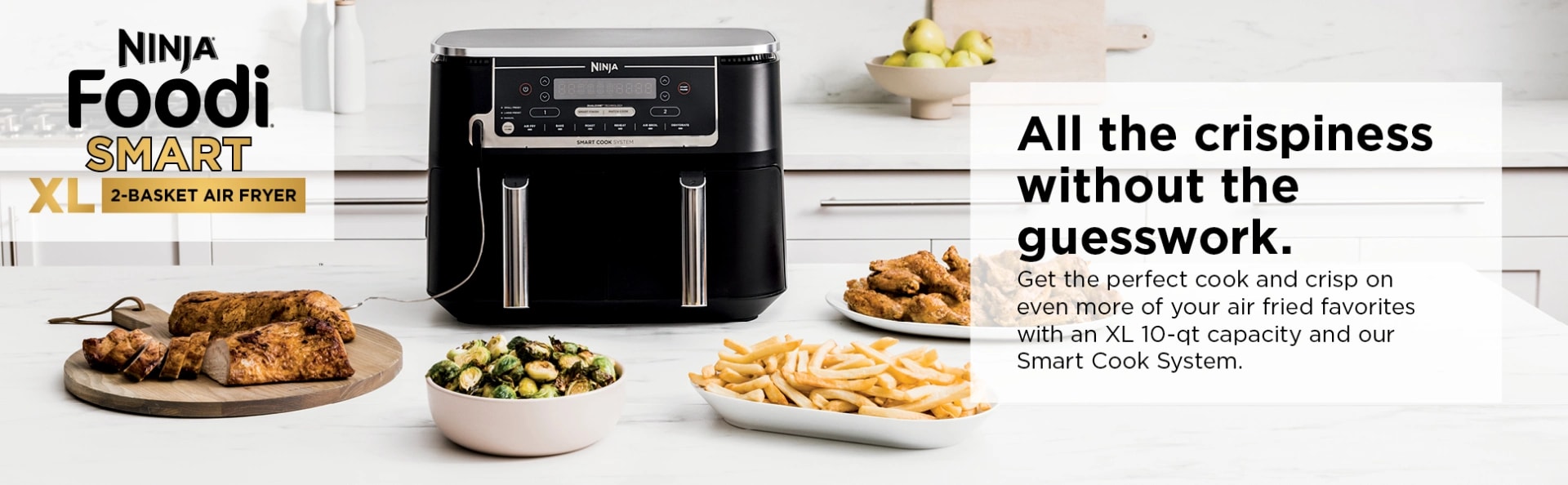 Meet the Ninja® Foodi® 6-in-1 Smart 10-qt. 2-Basket Air Fryer