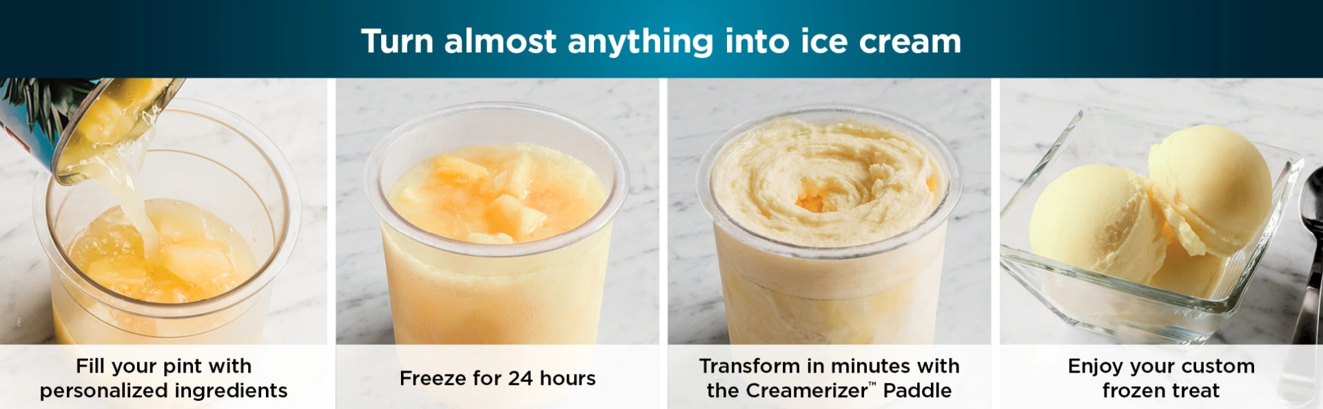 Turns almost anything into ice cream