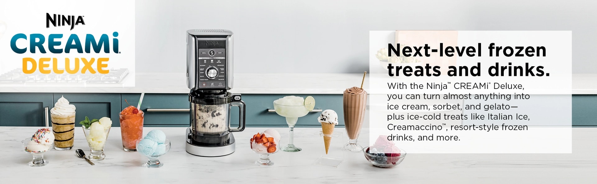 Meet the Ninja™ CREAMi® Deluxe 11-in-1 Ice Cream and Frozen Treat Maker