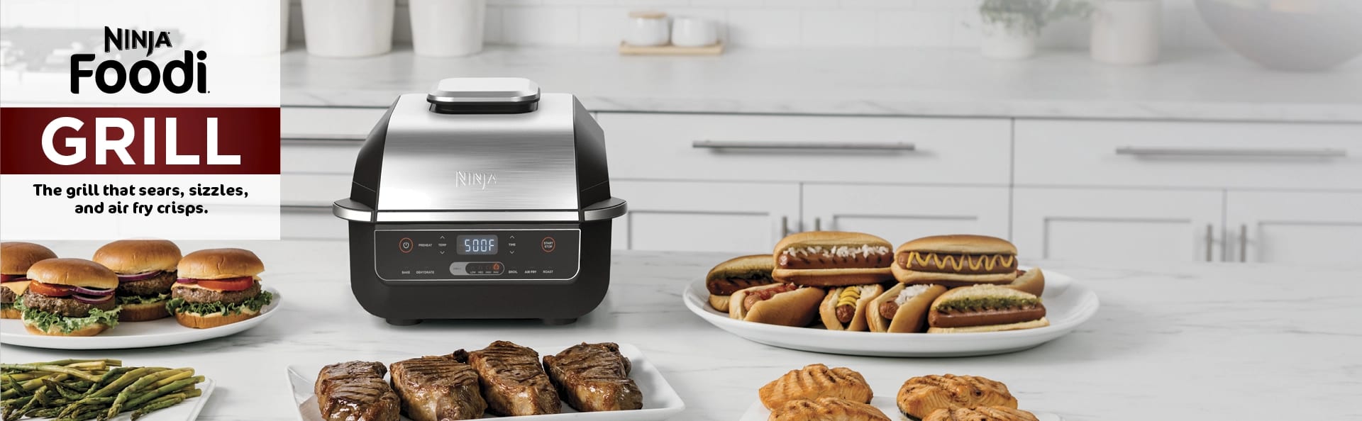Meer the Ninja® Foodi® 6-in-1 Indoor Grill & 4-Quart Air Fryer