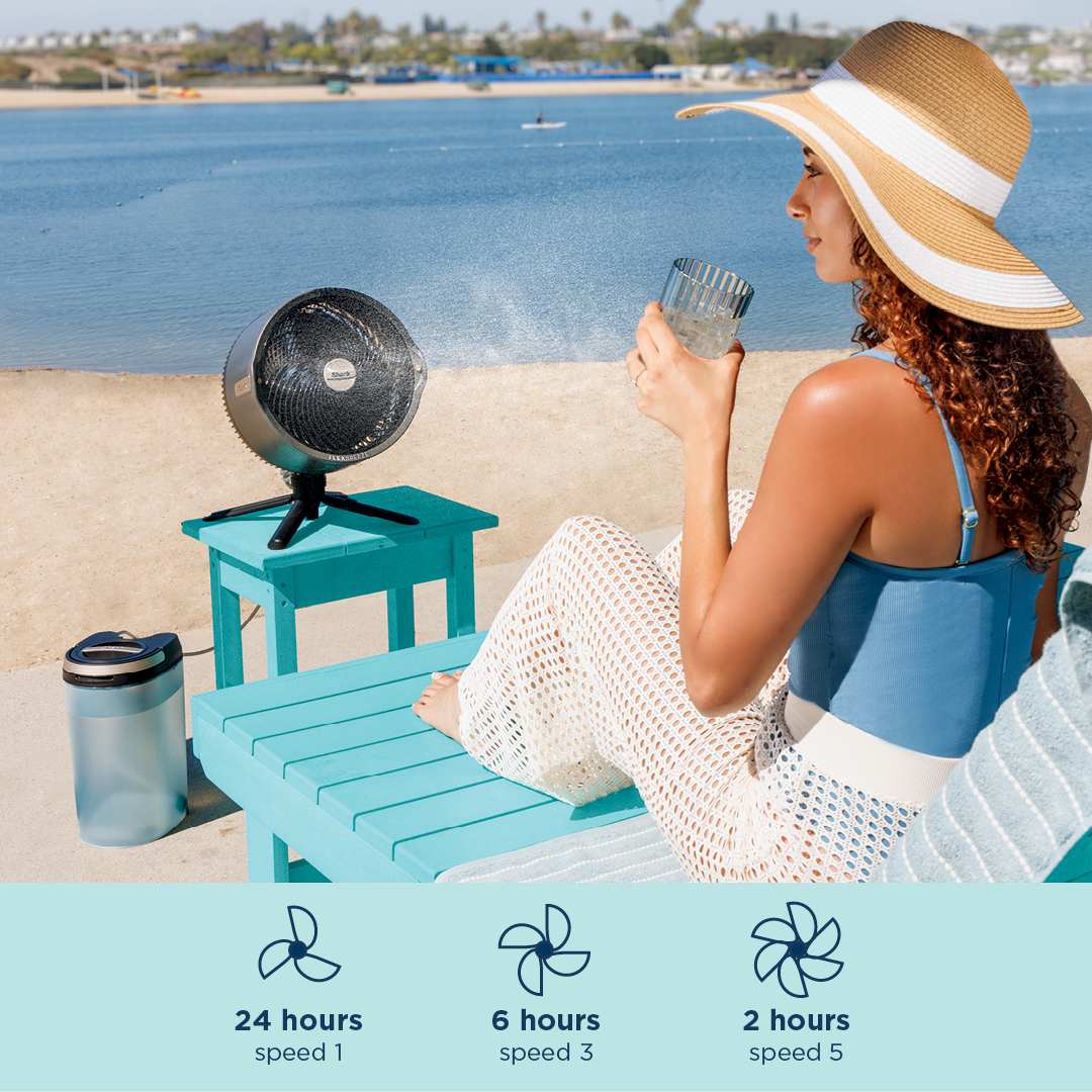Shark FlexBreeze™ Pro Mist Indoor Outdoor Pedestal & Table Fan With Water Tank (Dove)