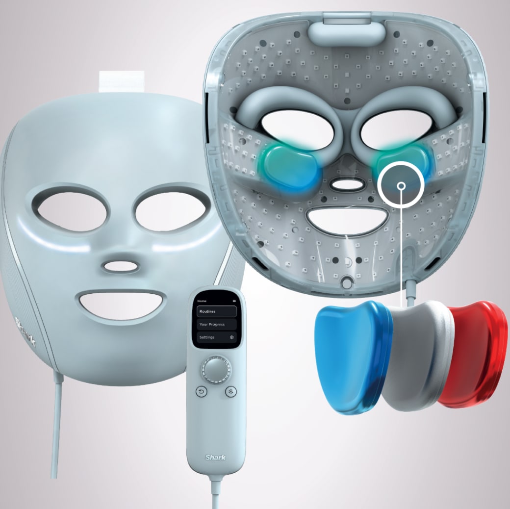 Shark™ CryoGlow™ Red & Blue Infrared iQLED Face Mask & Under Eye Cooling - (Lilac Chill)