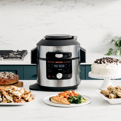 Ninja OS301/FD305CO Foodi 10-in-1 Pressure Cooker and Air Fryer with  Nesting Broil Rack, 6.5-Quart Capacity, and a Stainless Finish (Renewed)