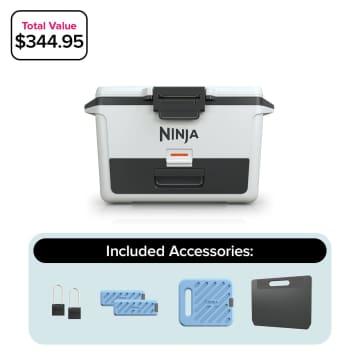 Ninja FrostVault™ 50qt Hard Cooler with Ice Packs & Accessories, Cloud White 