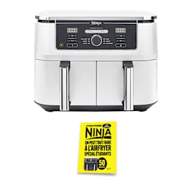 Pack air Fryer Ninja Foodi MAX double compartiment 6-en-1, Blanche 9,5L AF400EUWH avec livre de recettes Hachette inclus photo du produit Side New M