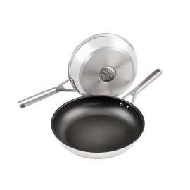 Ninja ZEROSTICK Stainless Steel 2-Piece Frying Pan Set (20cm/26cm) - C62100UK product photo Side New M