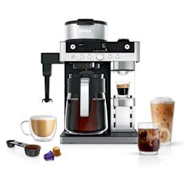 Ninja Prestige 2-en-1 Café filtre et Capsules avec mousseur intégré - Noir CFN802EU photo du produit