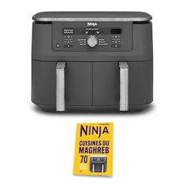 Pack Air fryer Ninja double compartiment XL, 6-en-1, 9,5 L, Gris avec le livre Cuisines du Maghreb (Hachette) inclus photo du produit