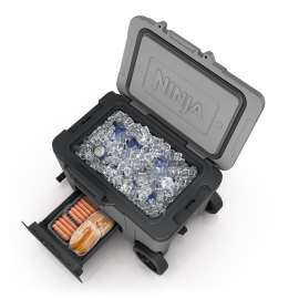 Ninja FrostVault 42L Kühlbox mit Rädern und Trockenzone, Slate Grau FB245EUGY Produktbild Side New M