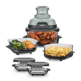 Friggitrice ad aria portatile 4 in 1 in vetro Ninja CRISPi Verde salvia – Kit Meal Prep Completo FN101EUSGB2 product photo Side New M