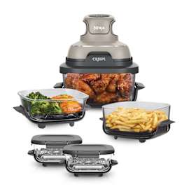 Friggitrice ad aria portatile 4 in 1 in vetro Ninja CRISPi Tortora chiaro – Kit Meal Prep Completo FN101EUSTB2 product photo Side New M