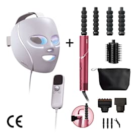 Pack Masque LED CryoGlow Lilas et Styler & Sèche-Cheveux FlexStyle Cerise Noire photo du produit