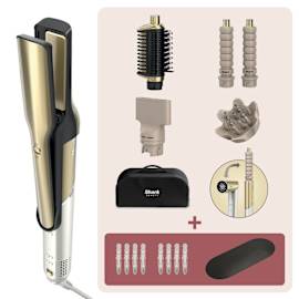 Styler e Asciugacapelli Shark Glam Set 5-in-1 per ricci definiti, onde morbide e liscio perfetto con mollette e tappetino HD6052SEUB product photo Side New M