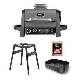 Ninja Woodfire Electric BBQ Grill & Smoker with Stand & Accessories product photo Side New M