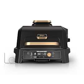 Ninja Woodfire Pro Connect XL Electric BBQ Grill & Smoker with Cover - Black & Gold product photo Side New M