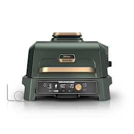 Ninja Woodfire Pro Connect XL Electric BBQ Grill & Smoker with Cover - Green & Gold product photo Side New M