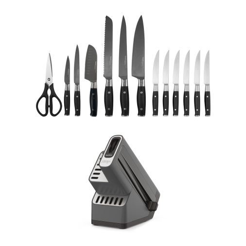 Ninja 14 Piece Knife Set - Foodi StaySharp Knife Block with Integrated Sharpener - Stainless Steel Knives - Black