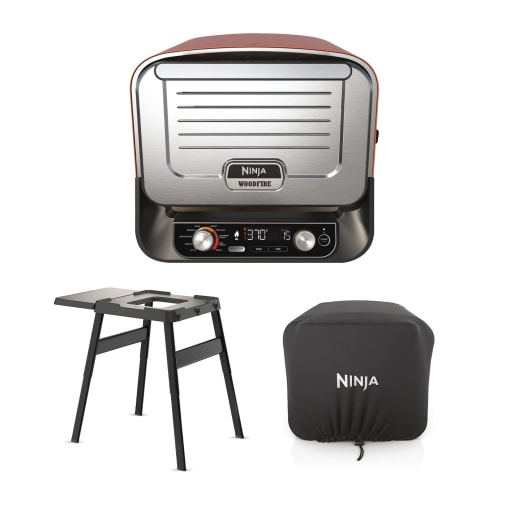 Ninja Woodfire Outdoor Oven Artisan Pizza Maker and BBQ Smoker with Stand & Cover