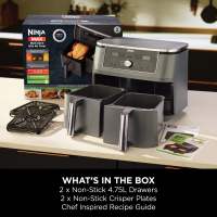 Ninja Dual Zone Air Fryer 9.5L, 6-in-1 | DZ400UK