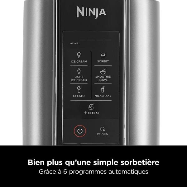 Ninja - Machine a Glace - Sorbetiere NINJA - NC300EU - Ice Cream maker - 6  programmes - 800W - 473 ml - One touch Intelligence - Sorbetière - Rue du  Commerce