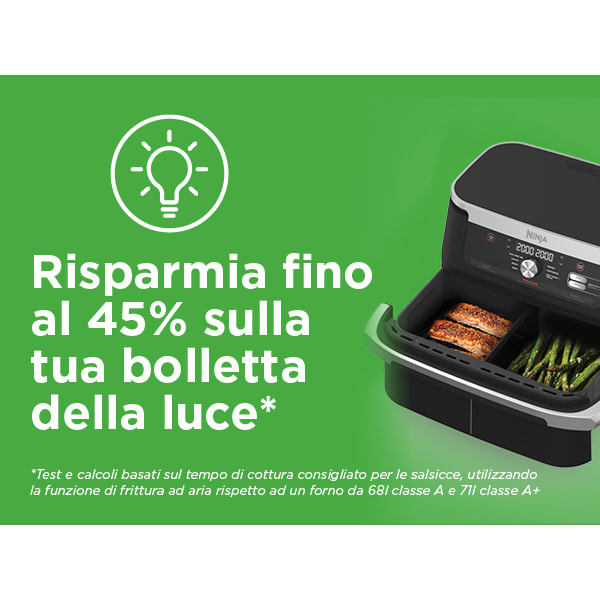 Friggitrice Ad Aria Ninja Foodi FlexDrawer 10,4 L, 7 Programmi, Cottura  Arrosto, Al Forno, Croccante, Frittura Ad Aria, Riscaldamento,  Essiccazione, Lievitazione, 2 Zone, Nero/rame AF500EUCP -  -  Offerte E Coupon: #BESLY!