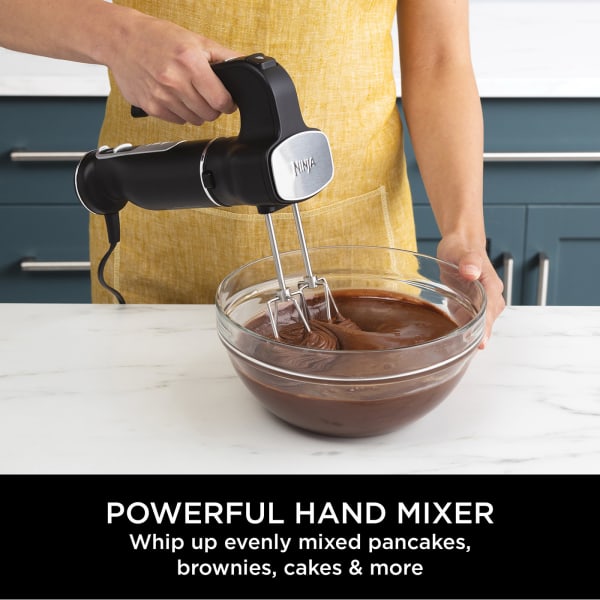  Ninja CI101 Foodi Power Mixer System, 750-Peak-Watt Hand  Blender and Hand Mixer Combo with Whisk and Beaters, 3-Cup Blending Vessel,  Black: Home & Kitchen