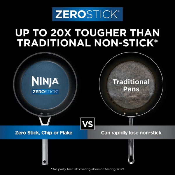 Ninja Foodi ZEROSTICK 24cm Frying Pan, [C30024EU] Hard Anodised Aluminium,  Non-Stick, Induction Compatible