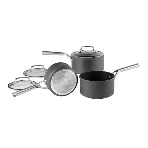 Ninja Foodi ZEROSTICK 5-Piece Pan Set, [C35000UK] Hard Anodised Aluminium,  Non-Stick, Induction Compatible, Dishwasher Safe