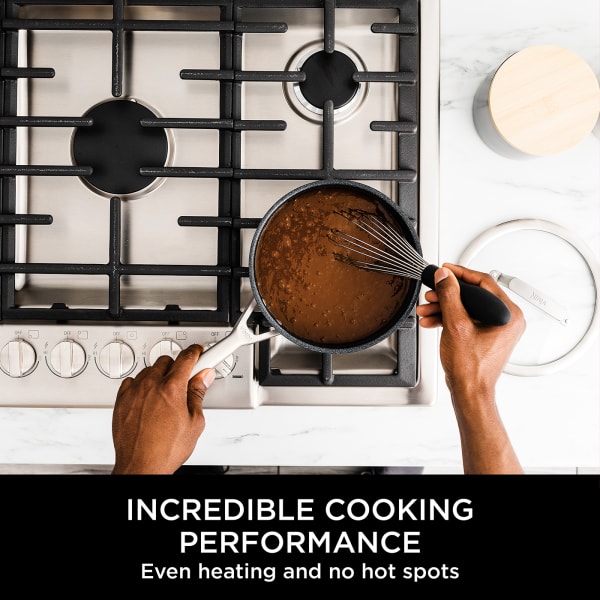 Ninja Foodi ZEROSTICK Stainless Steel 3-Piece Pan Set [C63000UK] Saucepan  Set, Non-Stick, Induction Compatible, Dishwasher Safe