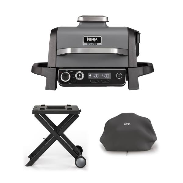 Ninja Woodfire Electric BBQ Grill & Smoker with Stand & Cover