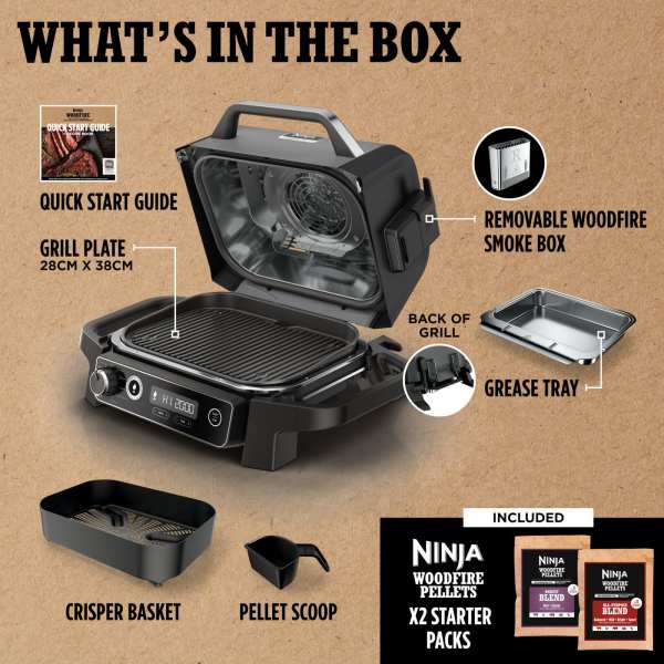 Ninja Woodfire Electric BBQ Grill & Smoker OG701UK