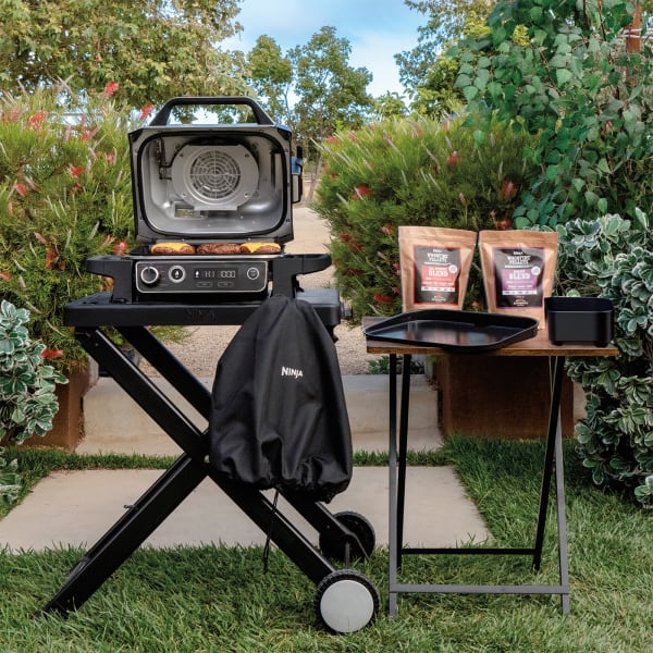 Ninja Woodfire Electric BBQ Grill Stand & Cover Bundle