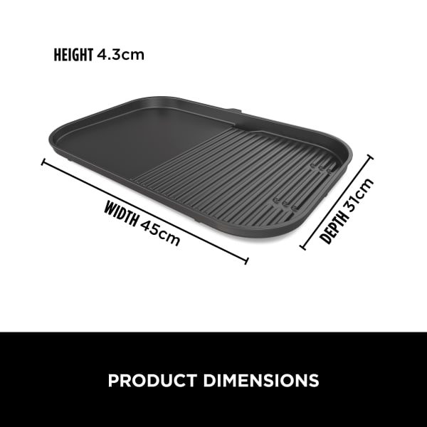 Flat clearance grill pan