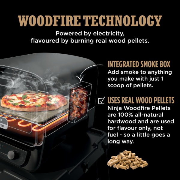 Ninja Woodfire Electric Outdoor Oven, Artisan Pizza Maker and BBQ Smoker  OO101UK