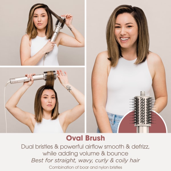 Flat iron with brush new arrivals attached