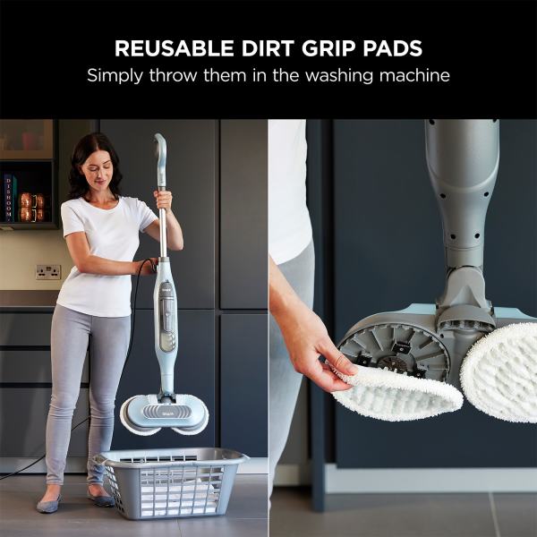 Shark S7000AMZ Steam Mop, Steam & Scrub All-in-One Scrubbing and  Sanitizing, Designed for Hard Floors, with 6 Dirt Grip Soft Scrub Washable  Pads & 2