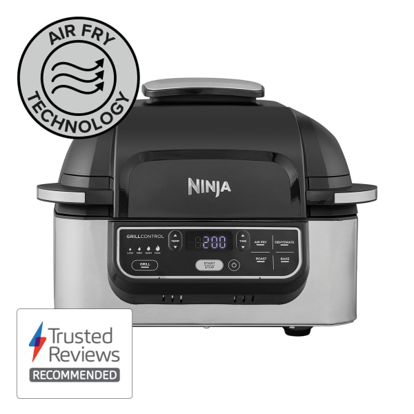 Ninja Foodi 4-in-1 Indoor Grill with 4-qt Air Fryer, Roast, Bake, and  Cyclonic Grilling Technology, Black/Stainless AG300 