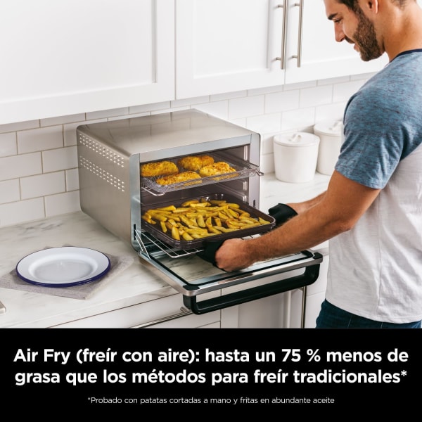 Horno de mesa eléctrico Ninja Foodi DT201 10 en 1 plata, sin aceite