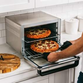 The large capacity countertop oven that evenly cooks on 2 levels