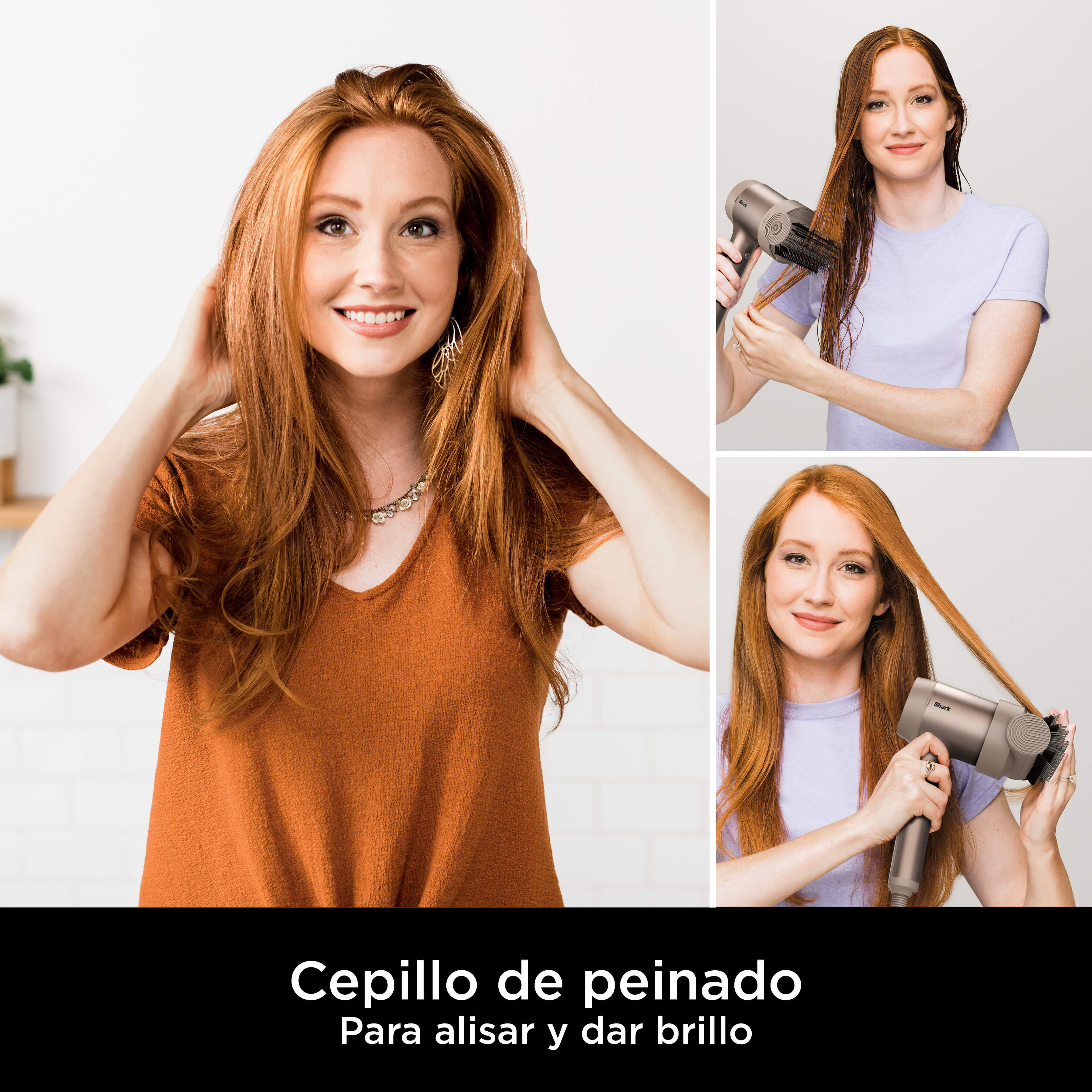 Accesorio Cepillo de Peinado para el Secador Shark Style iQ: Un novedoso cepillo de peinado que logra resultados de peluquería en todo tipo de cabello. Las cerdas rígidas ayudan a desenredar suavemente, mientras que las cerdas blandas alisan y dan brillo a tu pelo