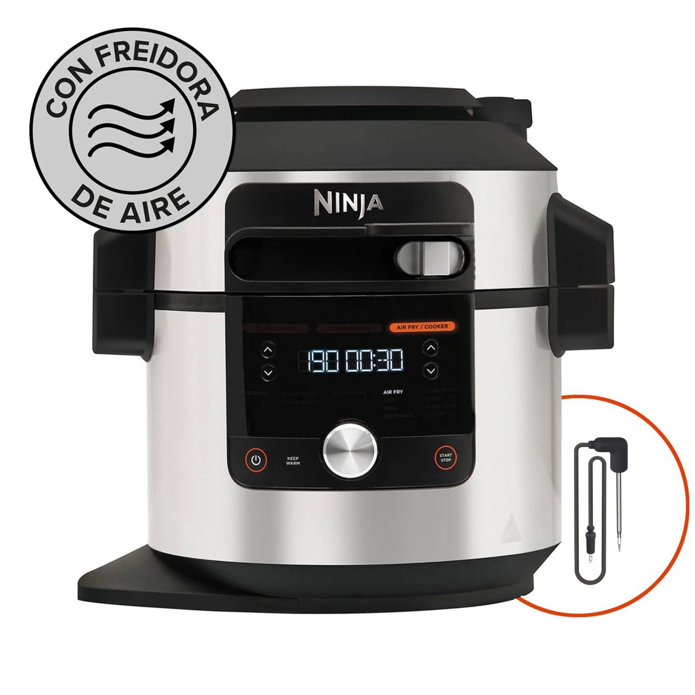 Olla Eléctrica 14 en 1 Ninja SmartLid (7,5 L) con Freidora de aire