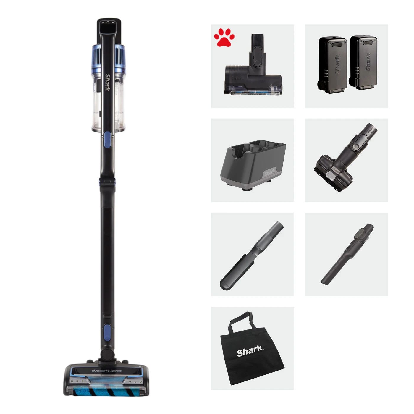 Aspirapolvere senza filo Shark Powerfins con Pet Kit (Batteria Doppia) IZ320EUT product photo