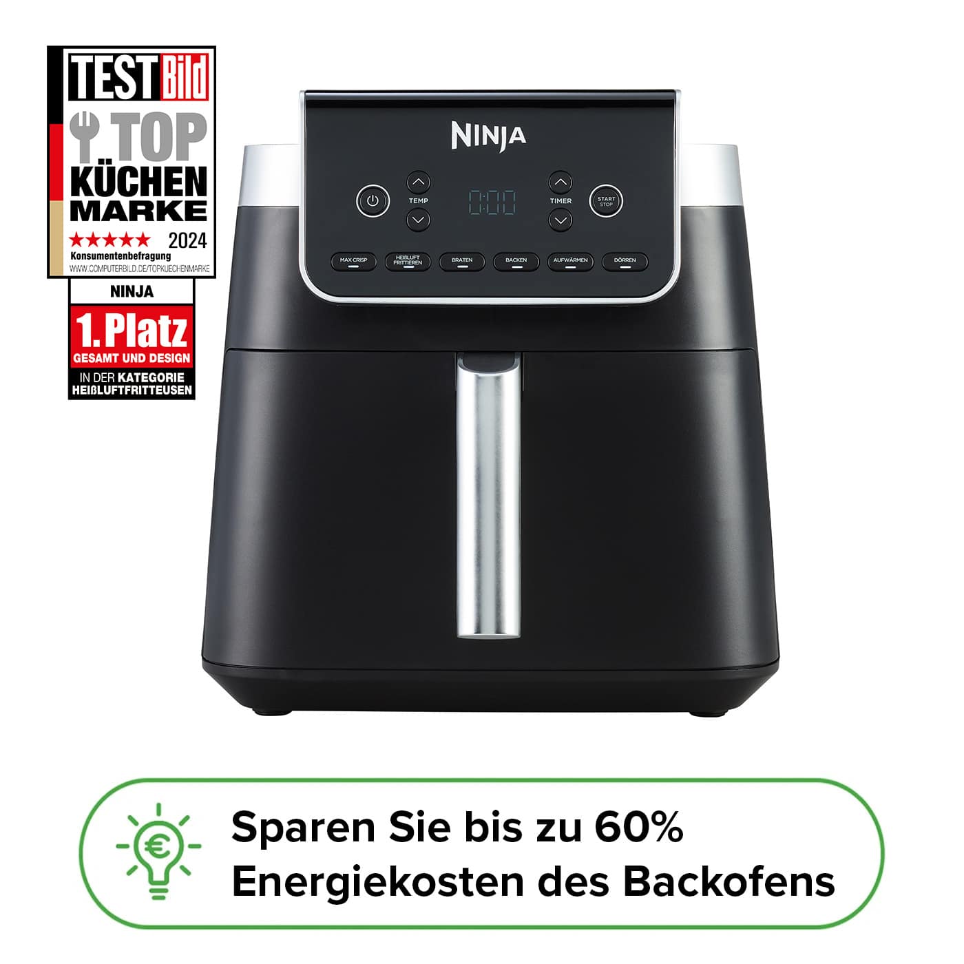 Ninja Hei&szlig;luftfritteuse Max Pro 6,2 L AF180DE Produktbild